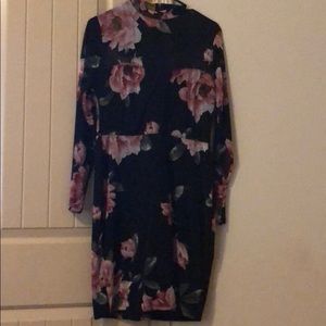 Floral High neck bodycon dress
